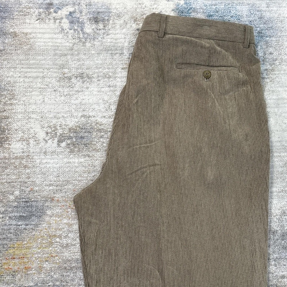 St. Croix Italy Micro Corduroy Dress Pants Mens 40 Brown Wool Blend Luxury‎